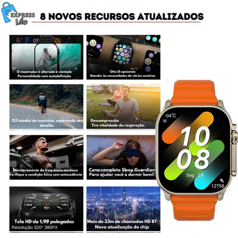 Novo Relógio T800 U2 Relógio Inteligente 49mm 2024 Smartwatch