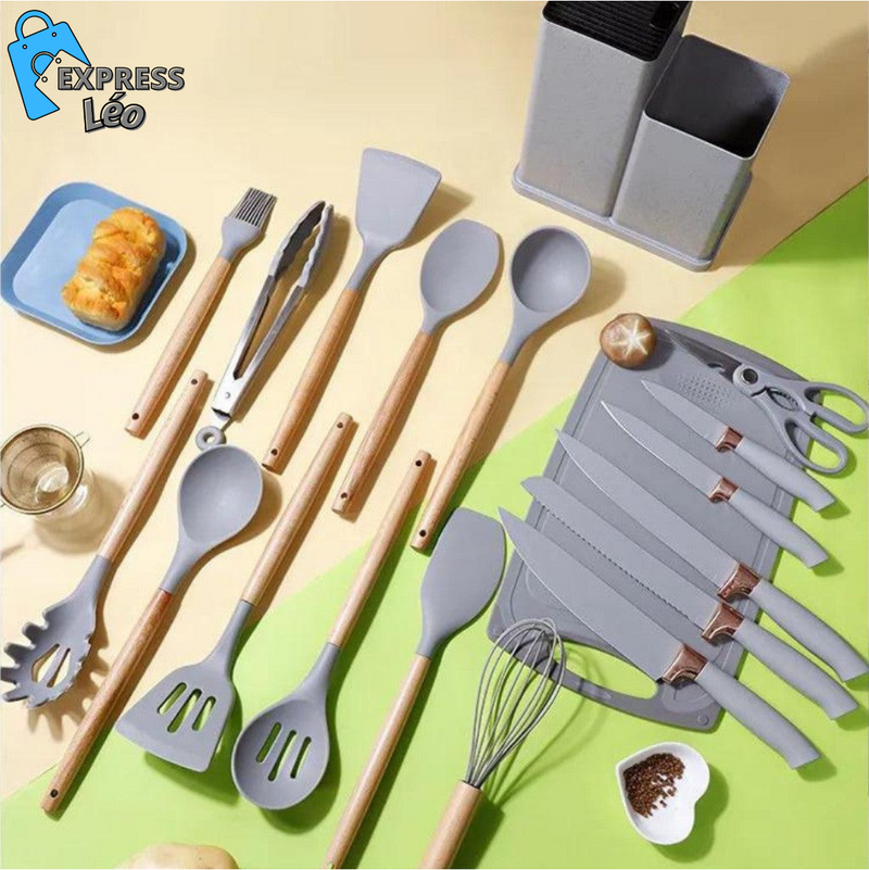 Kit de Cozinha 19 Peças de Silicone Premium - ULTIMAS UNIDADES