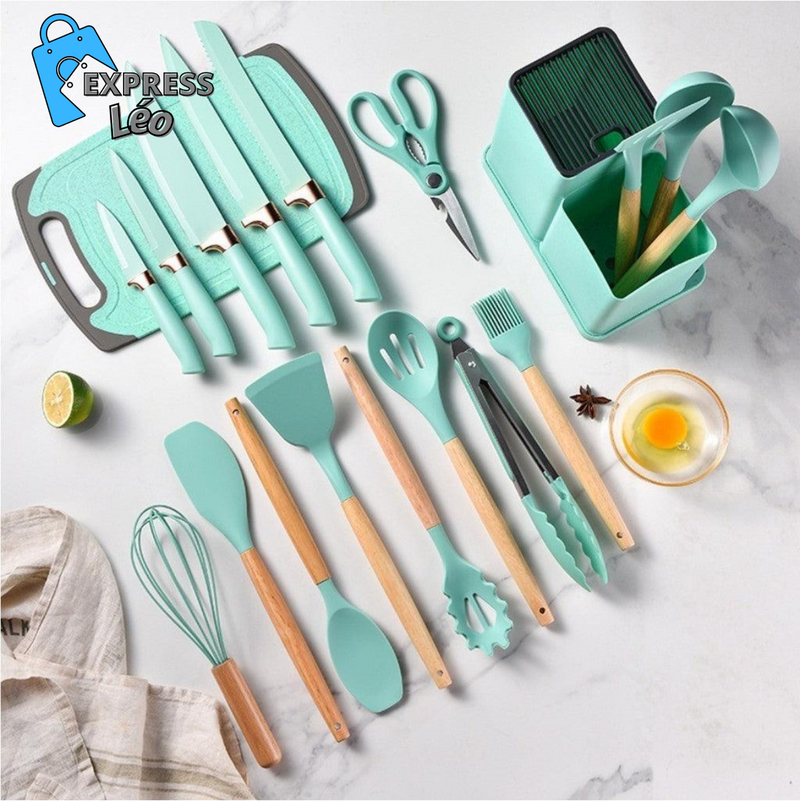 Kit de Cozinha 19 Peças de Silicone Premium - ULTIMAS UNIDADES