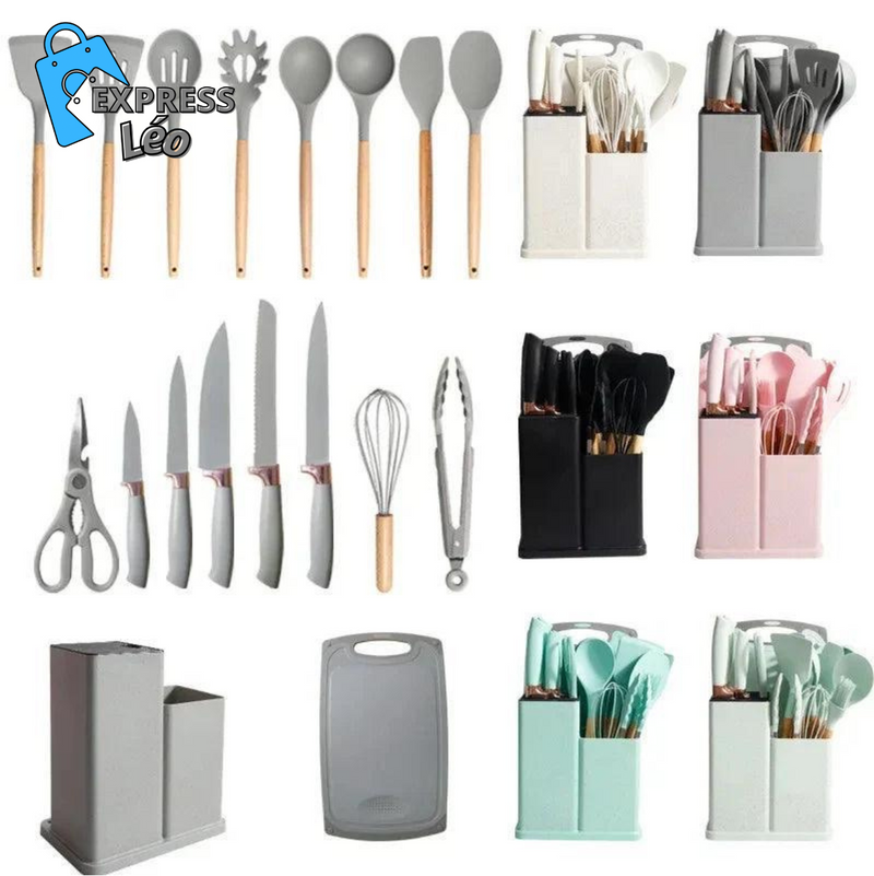 Kit de Cozinha 19 Peças de Silicone Premium - ULTIMAS UNIDADES