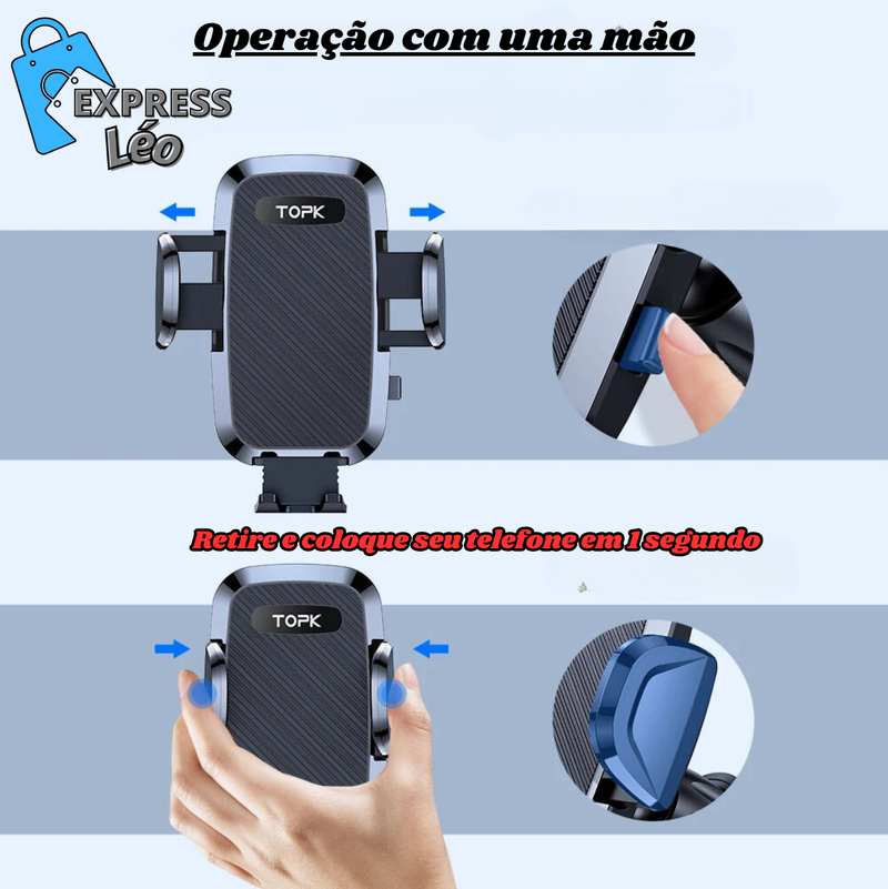 Suporte Universal para Celular TOPK - Suporte de Ventilação para Carro com Ajuste por Gravidade