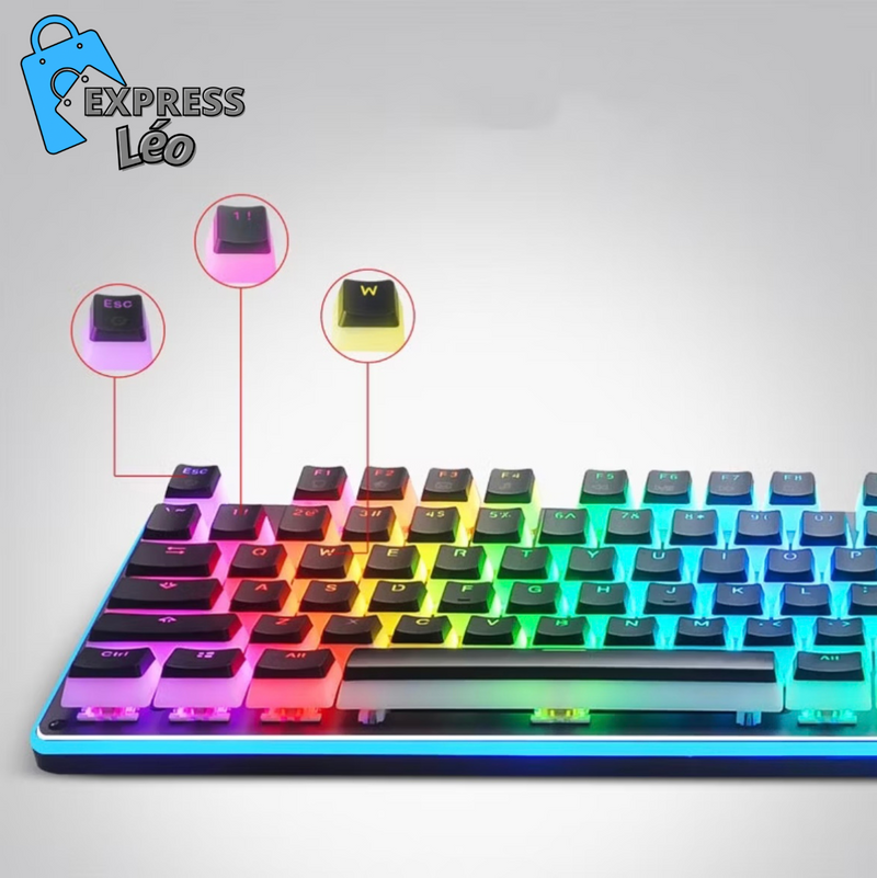 Conjunto de Teclas PBT Pudding para Teclado Mecânico RGB - 108 Teclas, Perfil OEM, Personalizável"