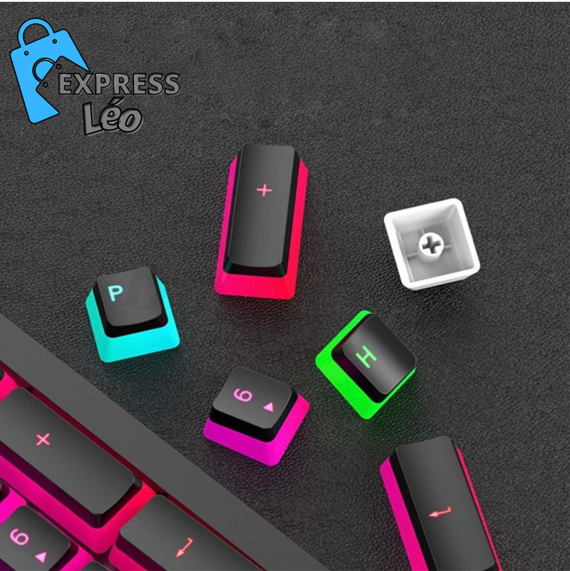 Conjunto de Teclas PBT Pudding para Teclado Mecânico RGB - 108 Teclas, Perfil OEM, Personalizável"