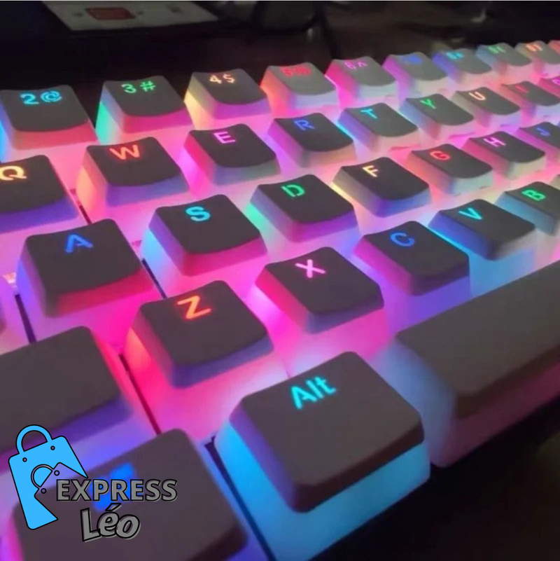 Conjunto de Teclas PBT Pudding para Teclado Mecânico RGB - 108 Teclas, Perfil OEM, Personalizável"