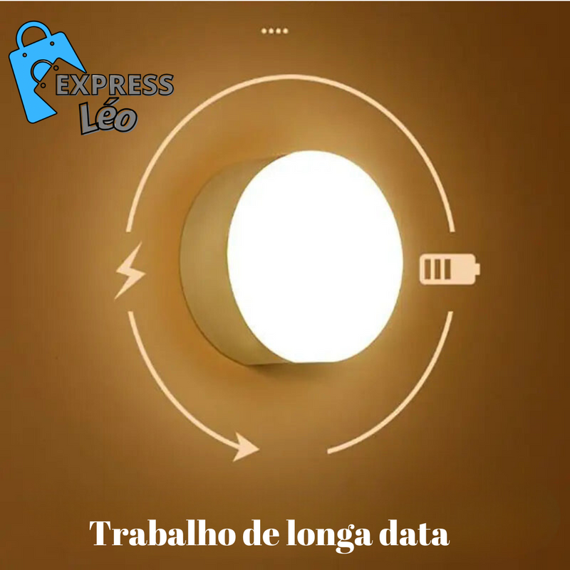 Luminária Inteligente LED com Sensor Corporal – Iluminação Automática de Emergência com Carregamento USB e Fixação Magnética