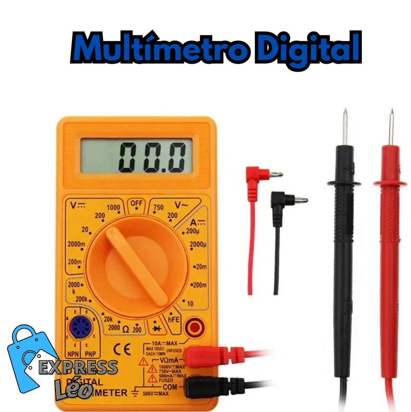 Dt-830 Dcv Dca Diodo Multímetro Digital Acv Com Bateria De 9v