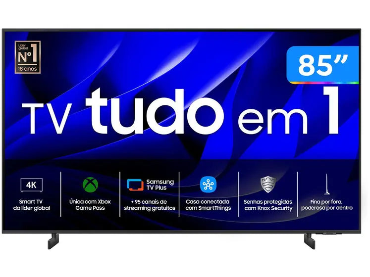 Smart TV 85” 4K UHD LED Samsung Crystal 85DU8000 - Wi-Fi Bluetooth Alexa 3 HDMI